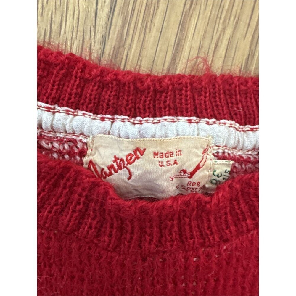 Vintage Jantzen Ski Sweater Women's Red Size 38 XS - Picture 3 of 6